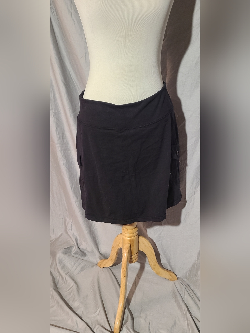 Athleta Black Active Mini Skort with Side Snap Detail